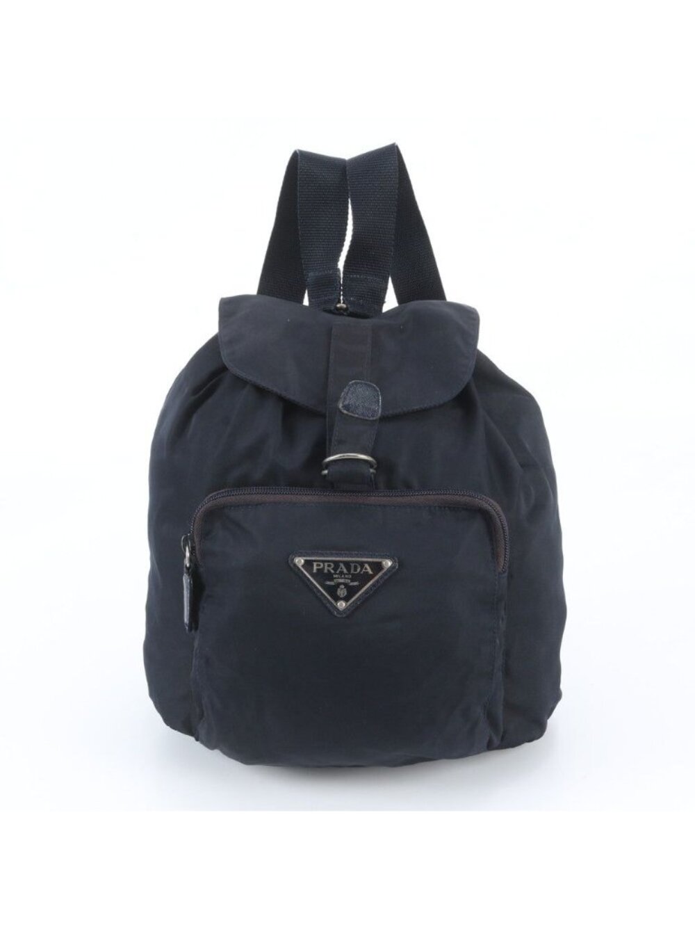 Prada White Tag Available Tessuto Nylon Triangle Logo Leather Backpack